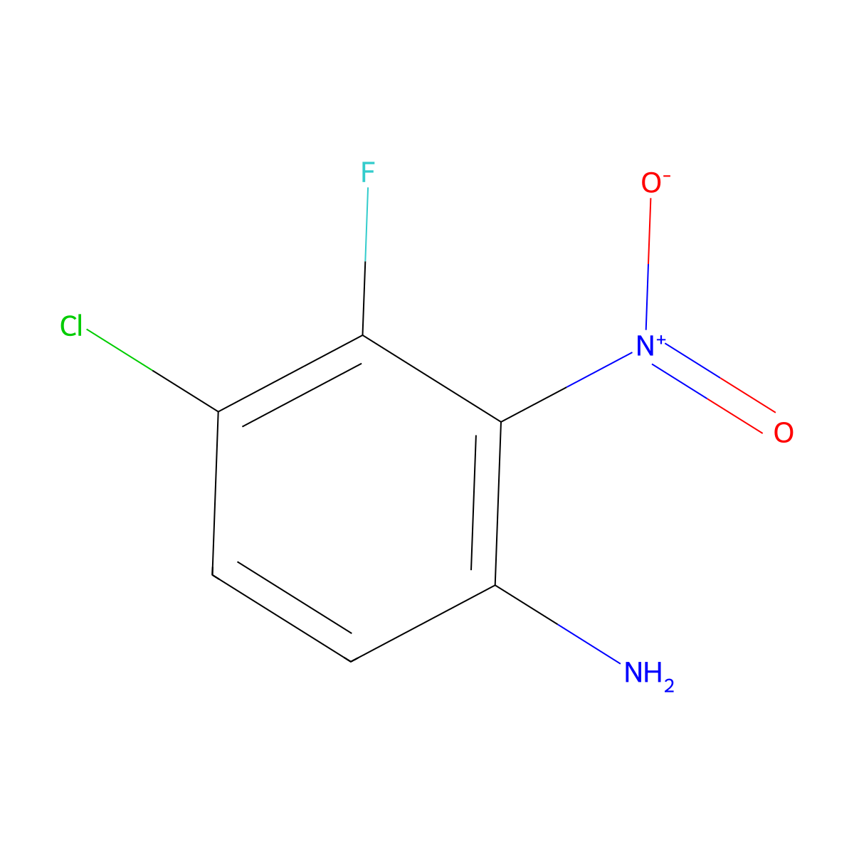 4-Chloro-3-fluoro-2-nitroaniline molecular structure, CAS 2092599-75-0