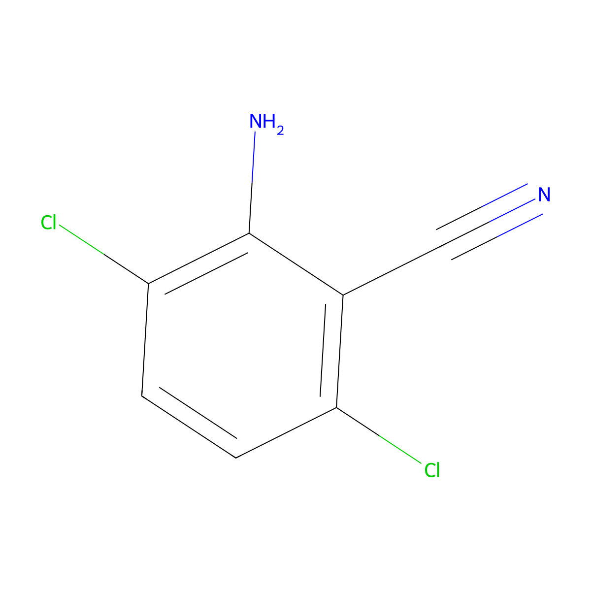 2-Amino-3,6-dichlorobenzonitrile molecular structure, CAS 20926-15-2