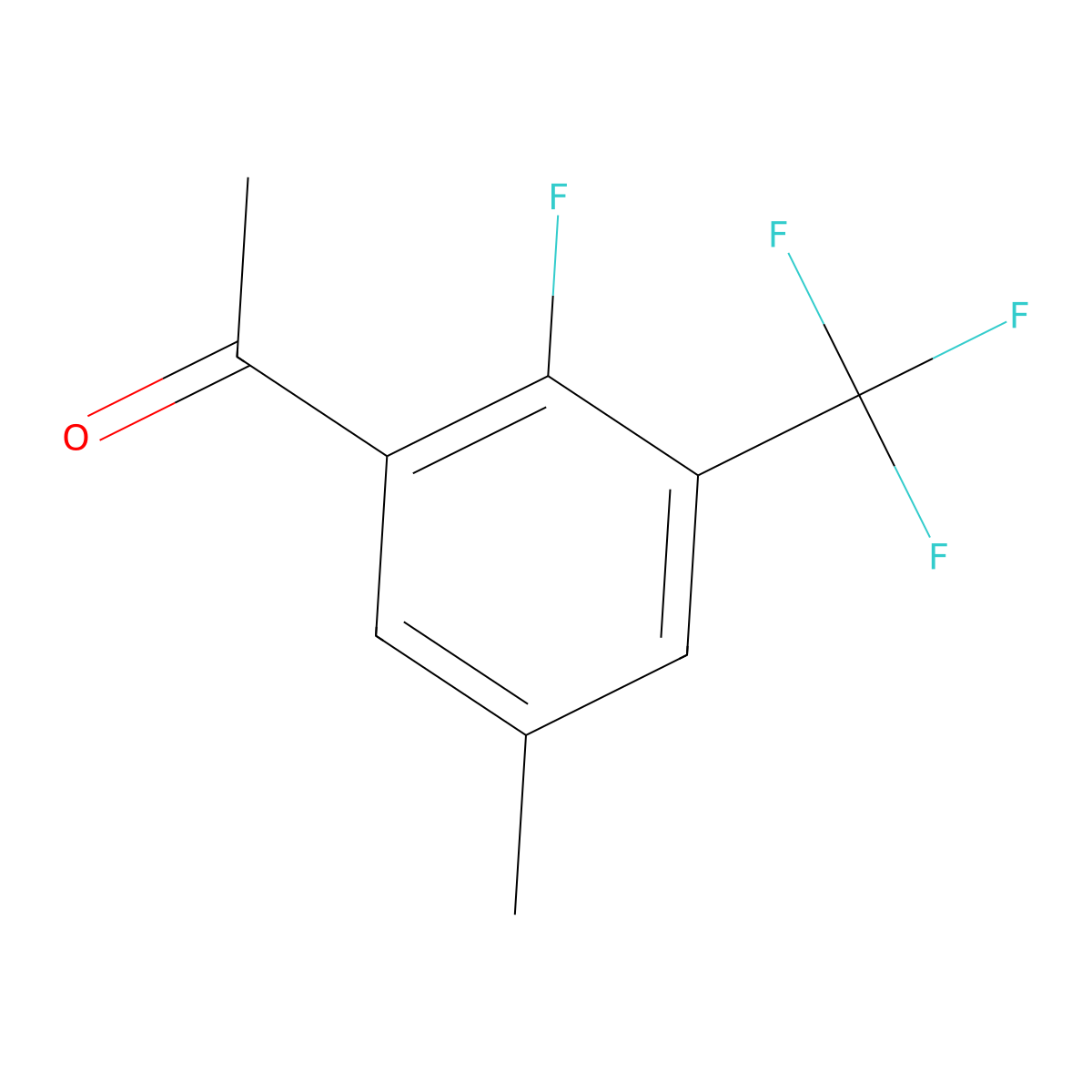 1-[2-Fluoro-5-methyl-3-(trifluoromethyl)phenyl]ethanone molecular structure, CAS 2092605-60-0