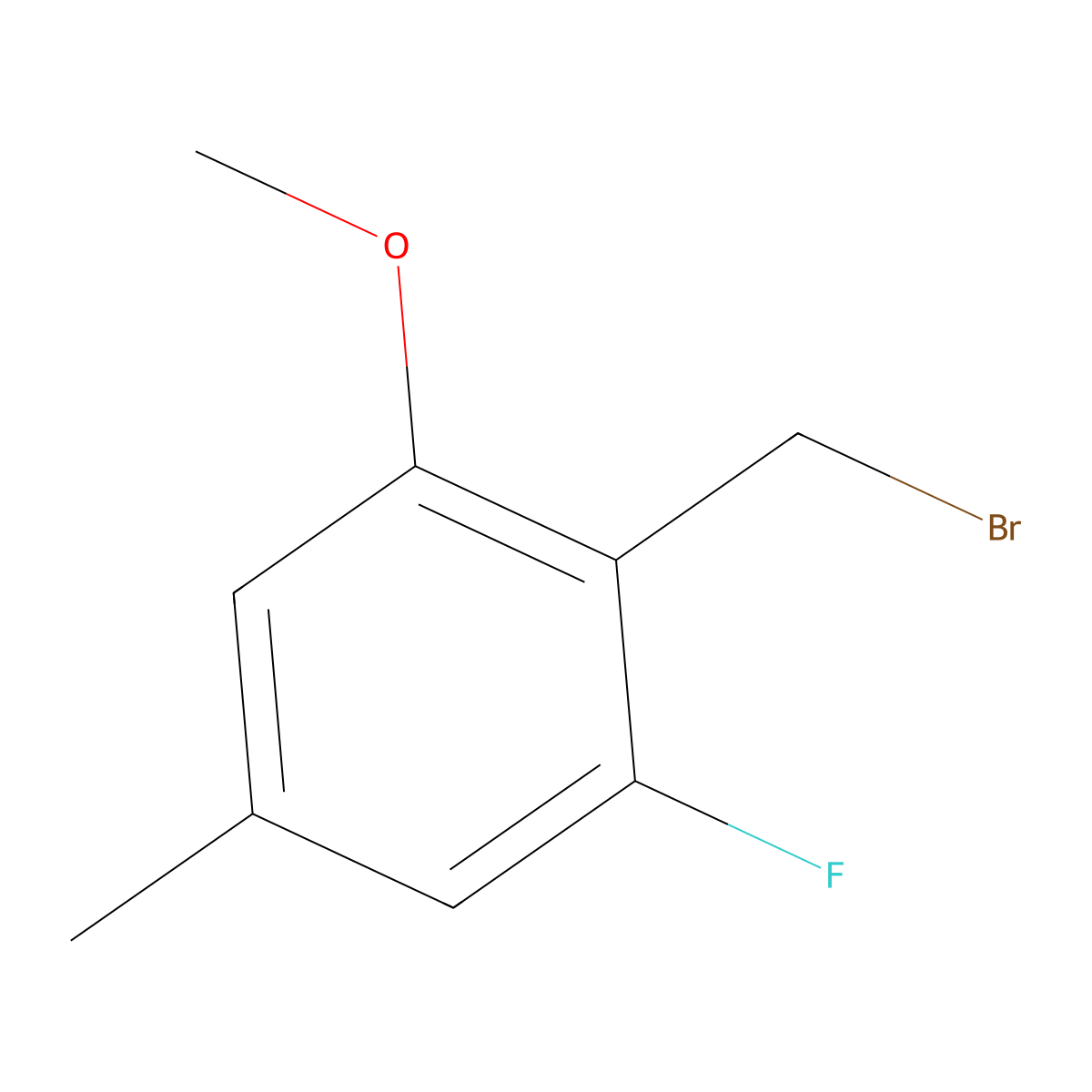 2-(Bromomethyl)-1-fluoro-3-methoxy-5-methylbenzene molecular structure, CAS 2092606-03-4
