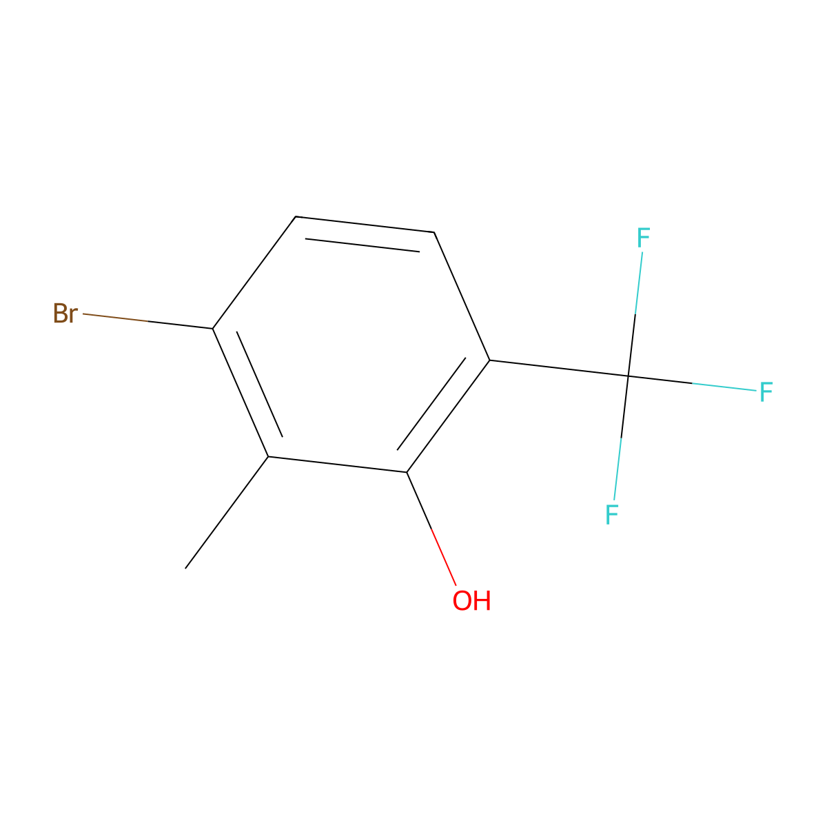 3-Bromo-2-methyl-6-(trifluoromethyl)phenol molecular structure, CAS 2092606-85-2