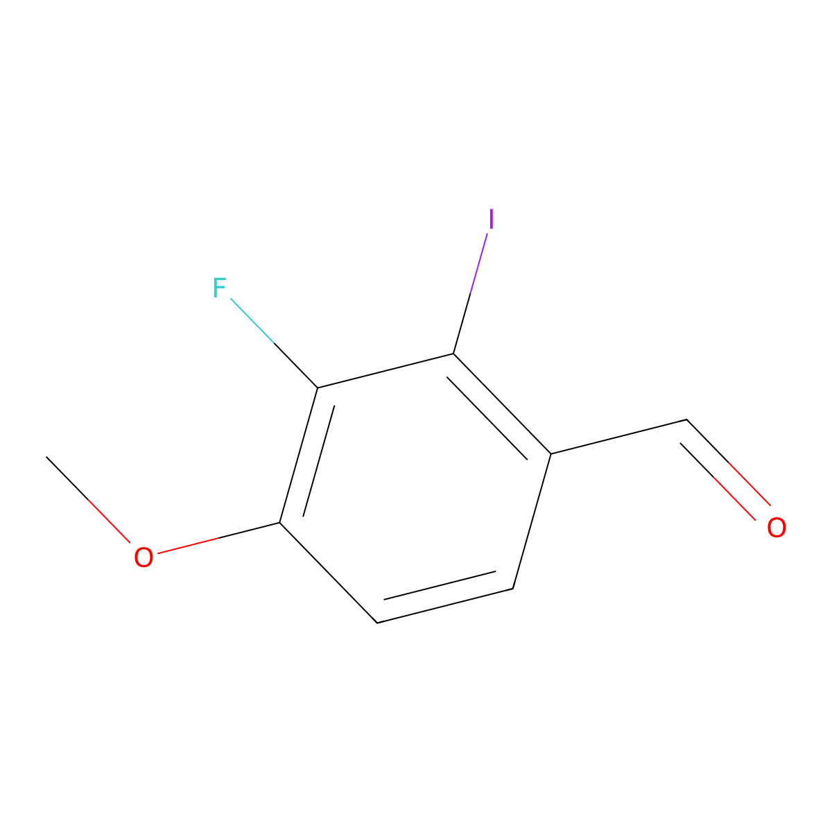 3-Fluoro-2-iodo-4-methoxybenzaldehyde molecular structure, CAS 2092608-56-3