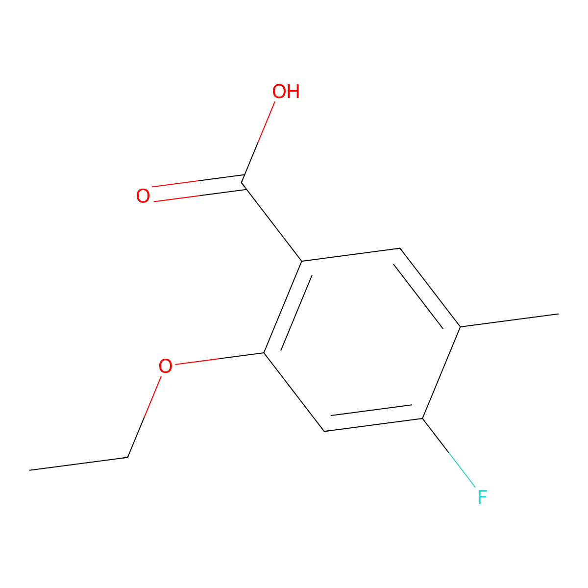 2-Ethoxy-4-fluoro-5-methylbenzoic acid molecular structure, CAS 2092609-53-3