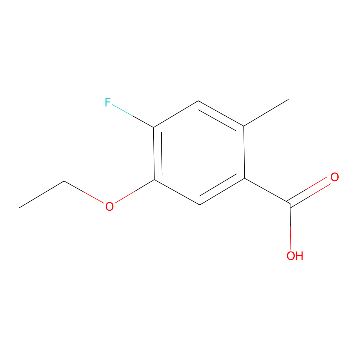 5-Ethoxy-4-fluoro-2-methylbenZoic acid molecular structure, CAS 2092609-63-5