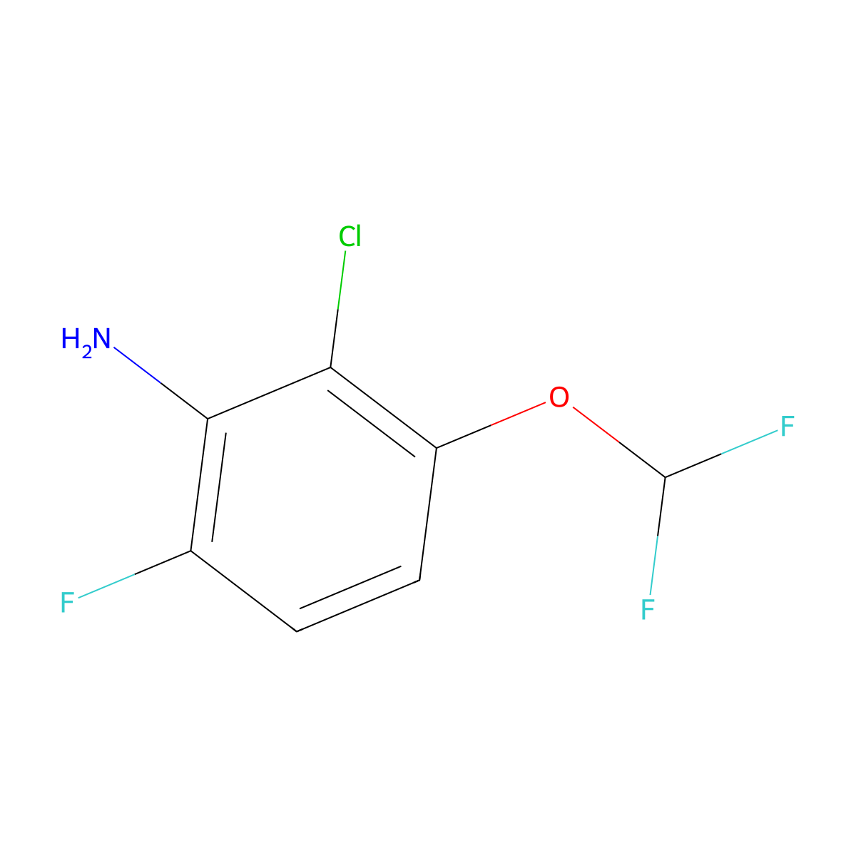 2-Chloro-3-(difluoromethoxy)-6-fluoroaniline molecular structure, CAS 2092609-64-6
