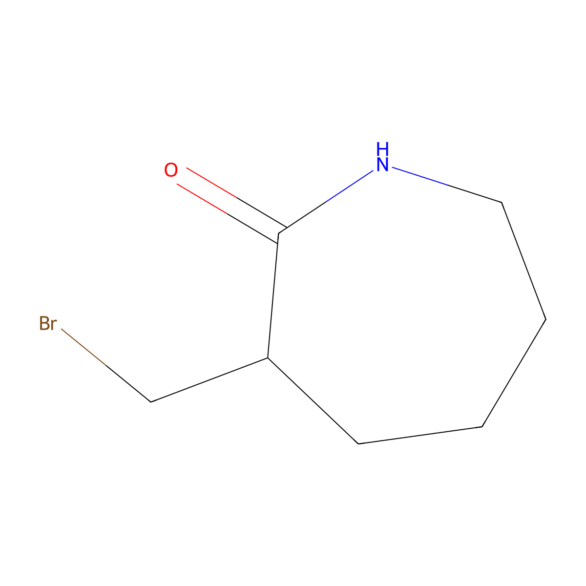3-(Bromomethyl)azepan-2-one molecular structure, CAS 2092612-38-7