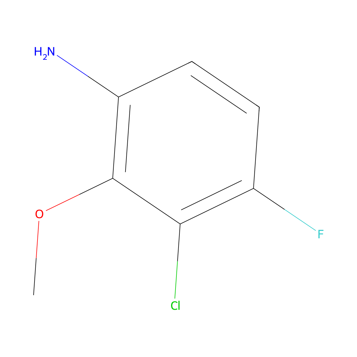 3-Chloro-4-fluoro-2-methoxyaniline molecular structure, CAS 2092616-77-6