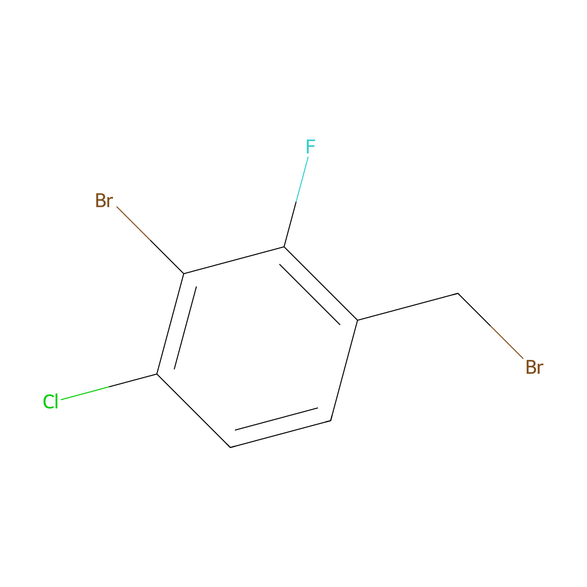 2-Bromo-4-(bromomethyl)-1-chloro-3-fluorobenzene molecular structure, CAS 2092617-72-4