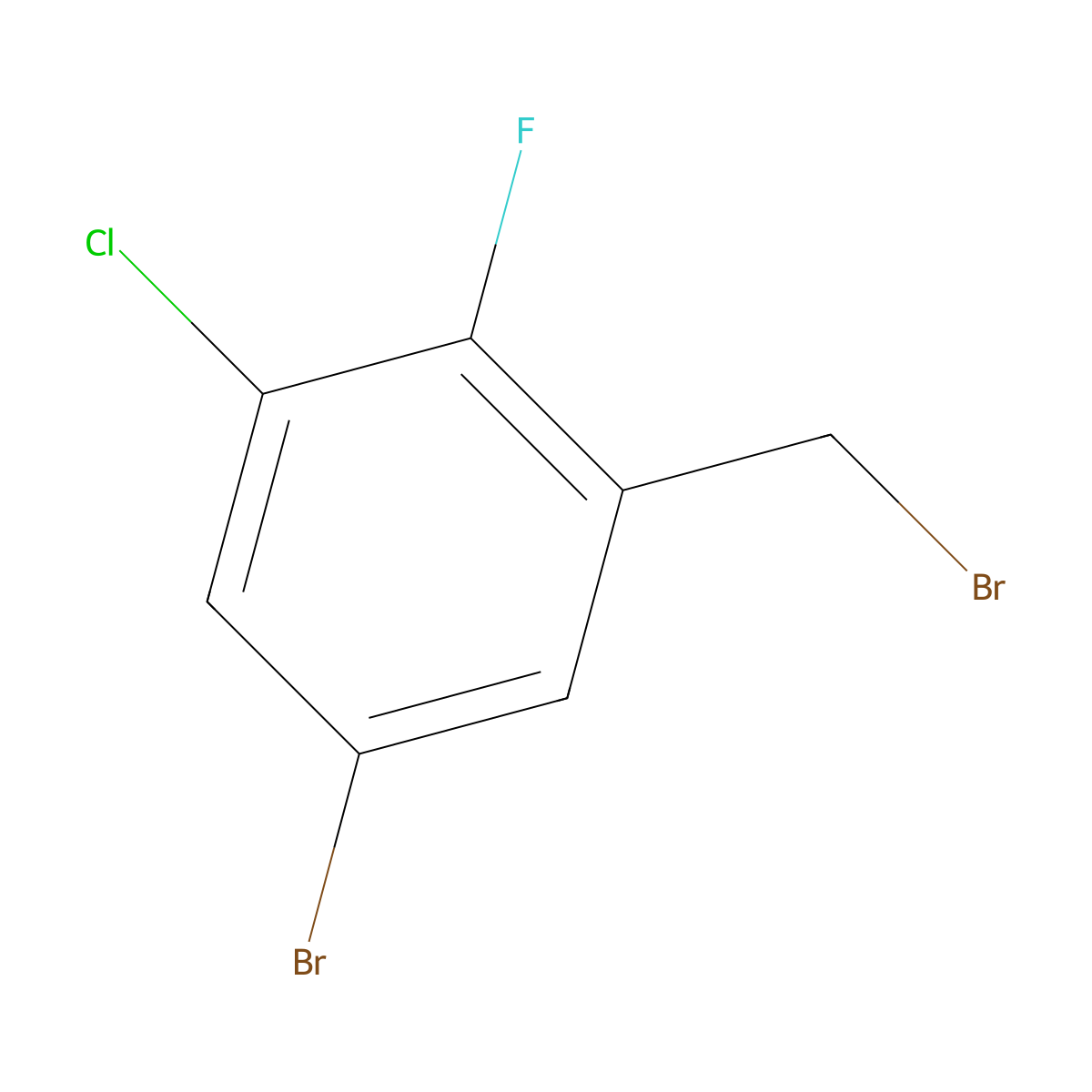 5-Bromo-3-chloro-2-fluorobenzyl bromide molecular structure, CAS 2092617-82-6