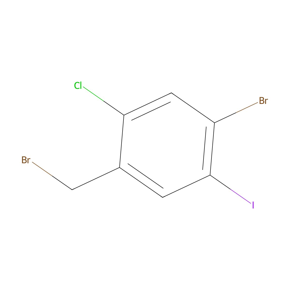 4-Bromo-2-chloro-5-iodobenzyl bromide molecular structure, CAS 2092617-94-0