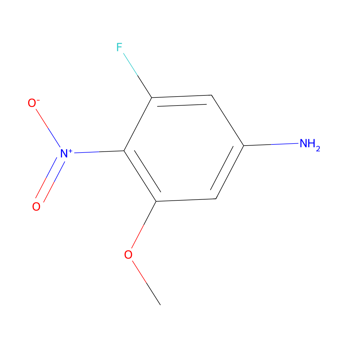 3-Fluoro-5-methoxy-4-nitroaniline molecular structure, CAS 2092618-45-4