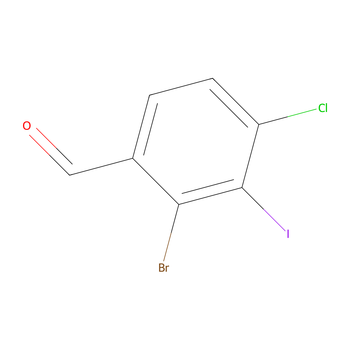 2-Bromo-4-chloro-3-iodobenzaldehyde molecular structure, CAS 2092619-05-9