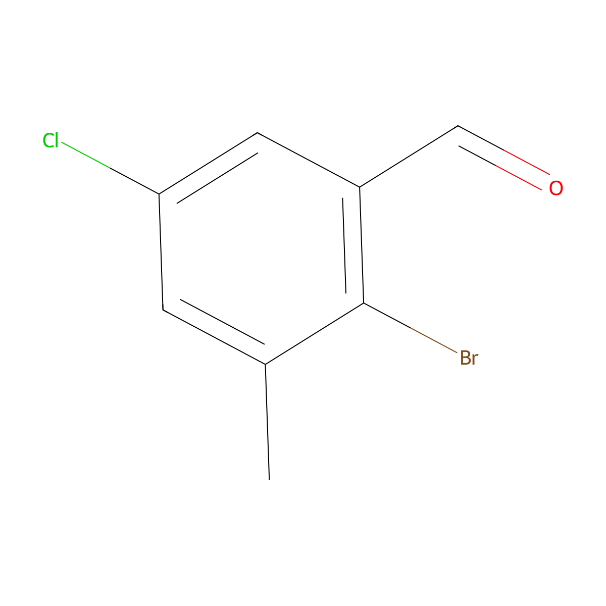 2-Bromo-5-chloro-3-methylbenzaldehyde molecular structure, CAS 2092619-70-8