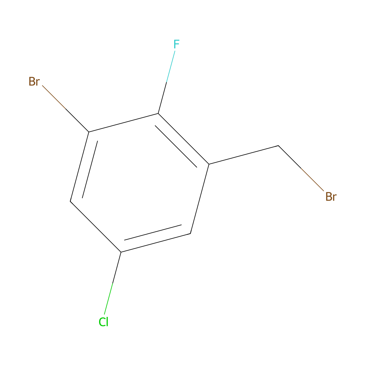 1-Bromo-3-(bromomethyl)-5-chloro-2-fluorobenzene molecular structure, CAS 2092620-40-9