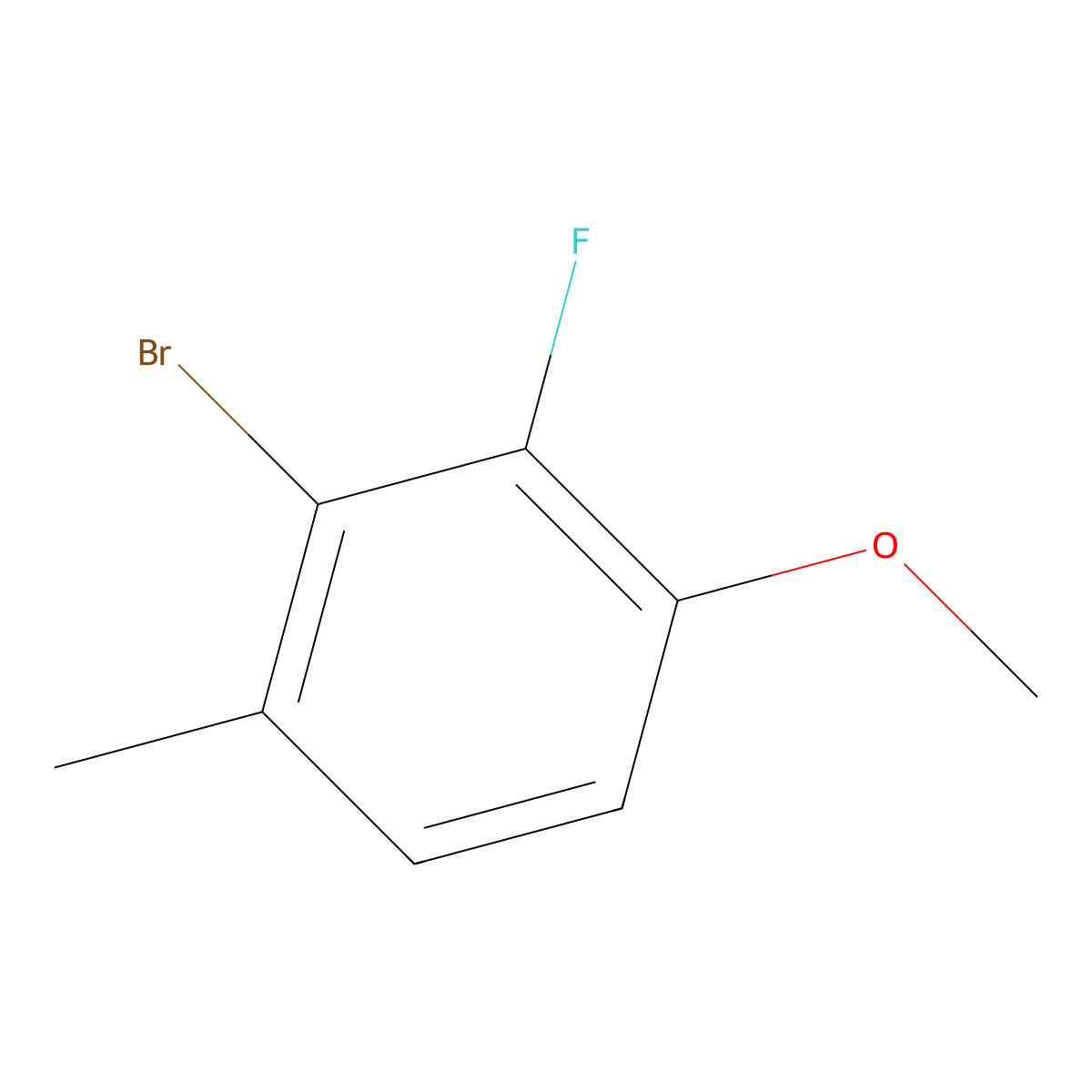 2-Bromo-3-fluoro-4-methoxy-1-methylbenzene molecular structure, CAS 2092621-55-9