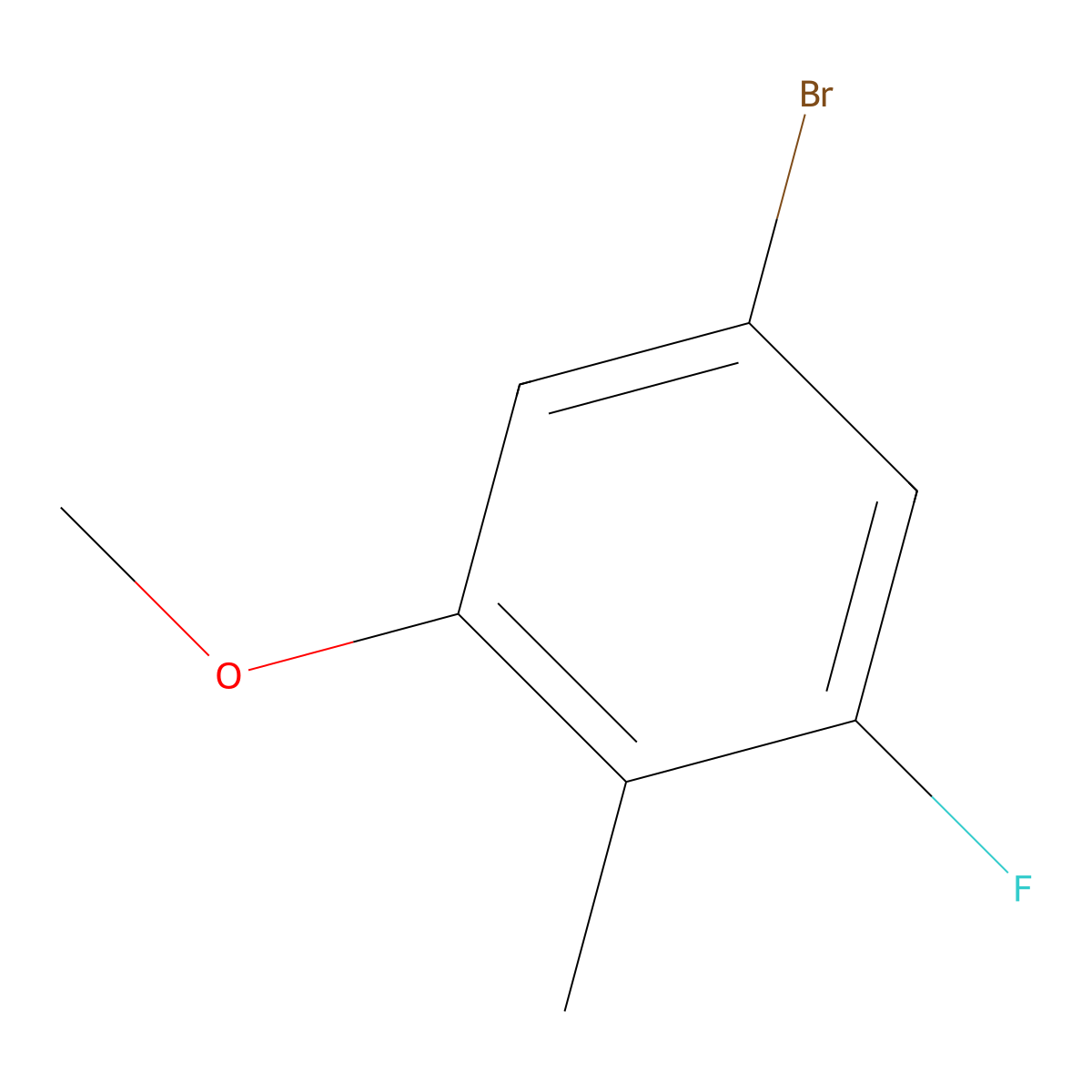 5-Bromo-1-fluoro-3-methoxy-2-methylbenZene molecular structure, CAS 2092621-64-0