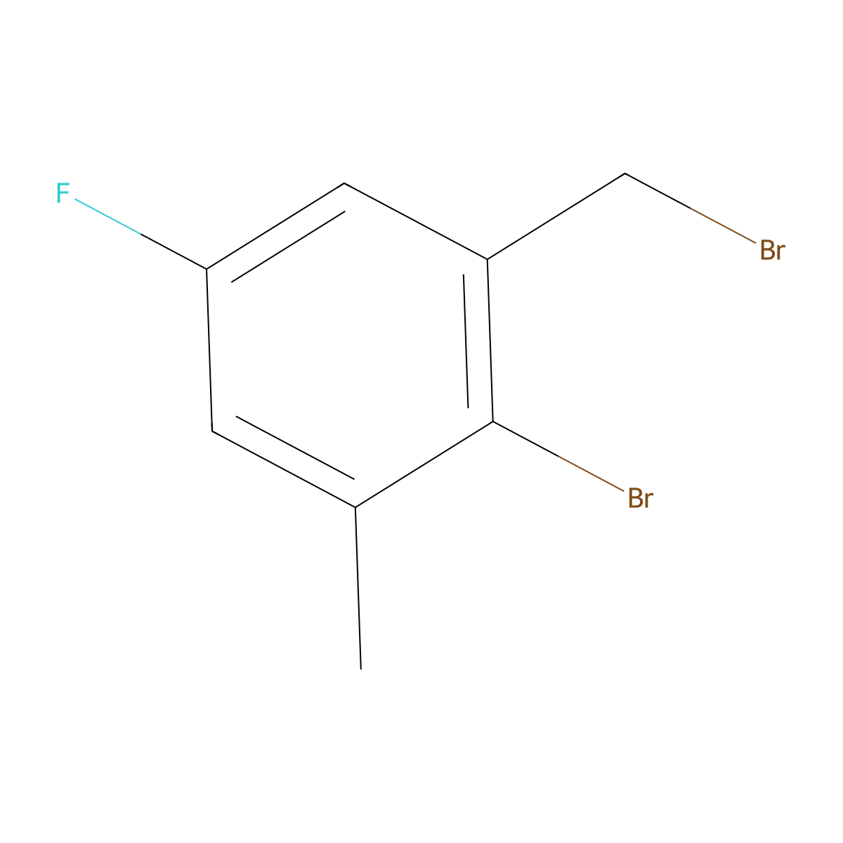 2-Bromo-1-(bromomethyl)-5-fluoro-3-methylbenzene molecular structure, CAS 2092622-31-4