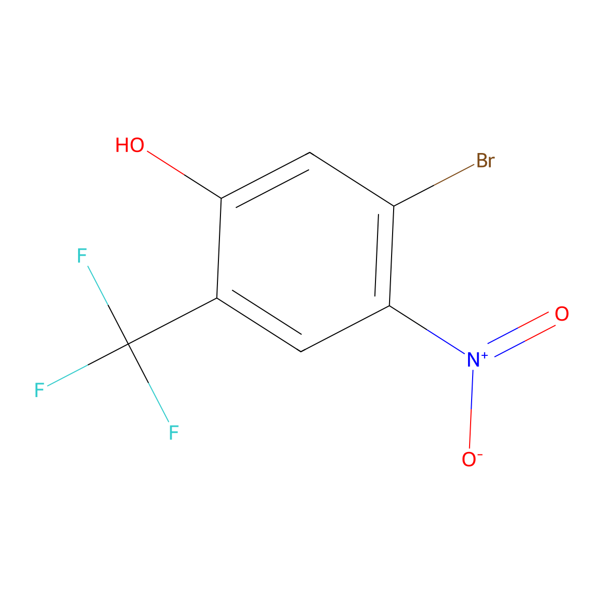 5-Bromo-4-nitro-2-(trifluoromethyl)phenol molecular structure, CAS 2092623-07-7