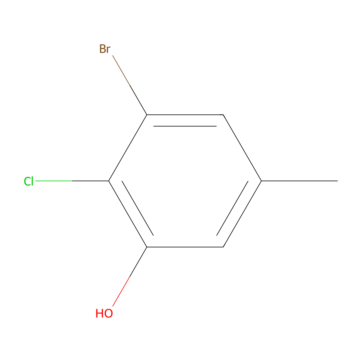 3-Bromo-2-chloro-5-methylphenol molecular structure, CAS 2092623-34-0