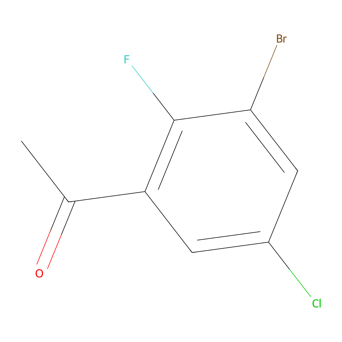 1-(3-Bromo-5-chloro-2-fluorophenyl)ethanone molecular structure, CAS 2092624-18-3