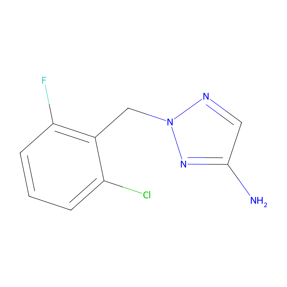 2-[(2-Chloro-6-fluorophenyl)methyl]-2H-1,2,3-triazol-4-amine molecular structure, CAS 2092625-66-4