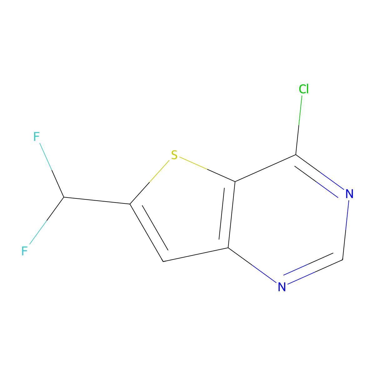 4-Chloro-6-(difluoromethyl)thieno[3,2-D]pyrimidine molecular structure, CAS 2092627-98-8