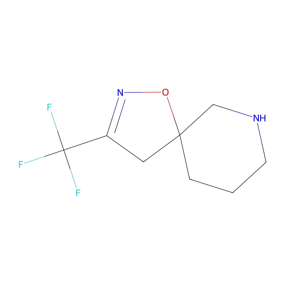 3-(Trifluoromethyl)-1-oxa-2,7-diazaspiro[4.5]dec-2-ene molecular structure, CAS 2092628-05-0