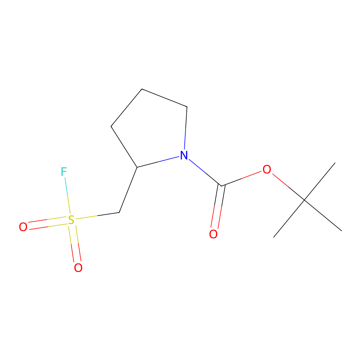 Tert-butyl2-[(fluorosulfonyl)methyl]pyrrolidine-1-carboxylate molecular structure, CAS 2092629-24-6
