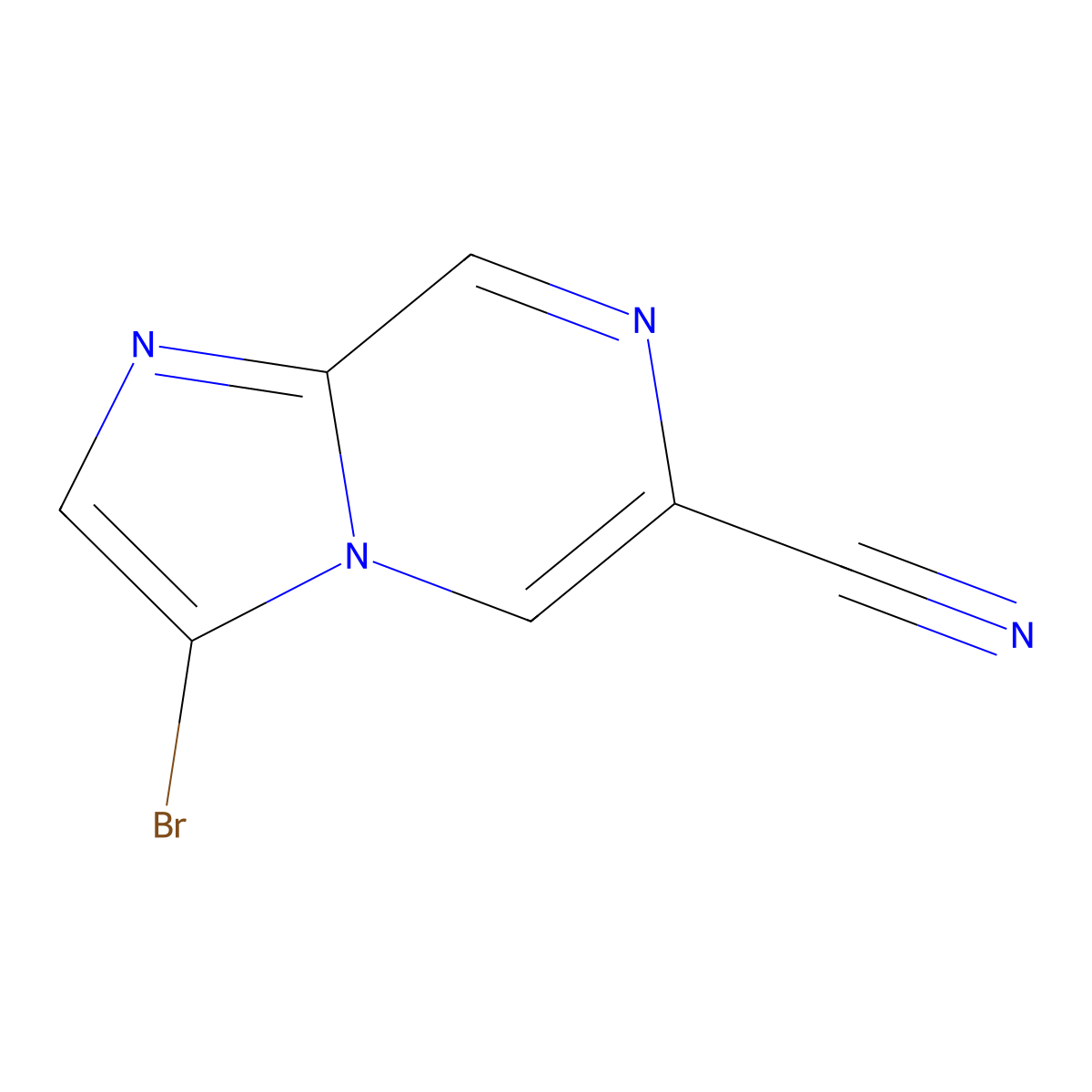 3-Bromoimidazo[1,2-a]pyrazine-6-carbonitrile molecular structure, CAS 2092629-56-4