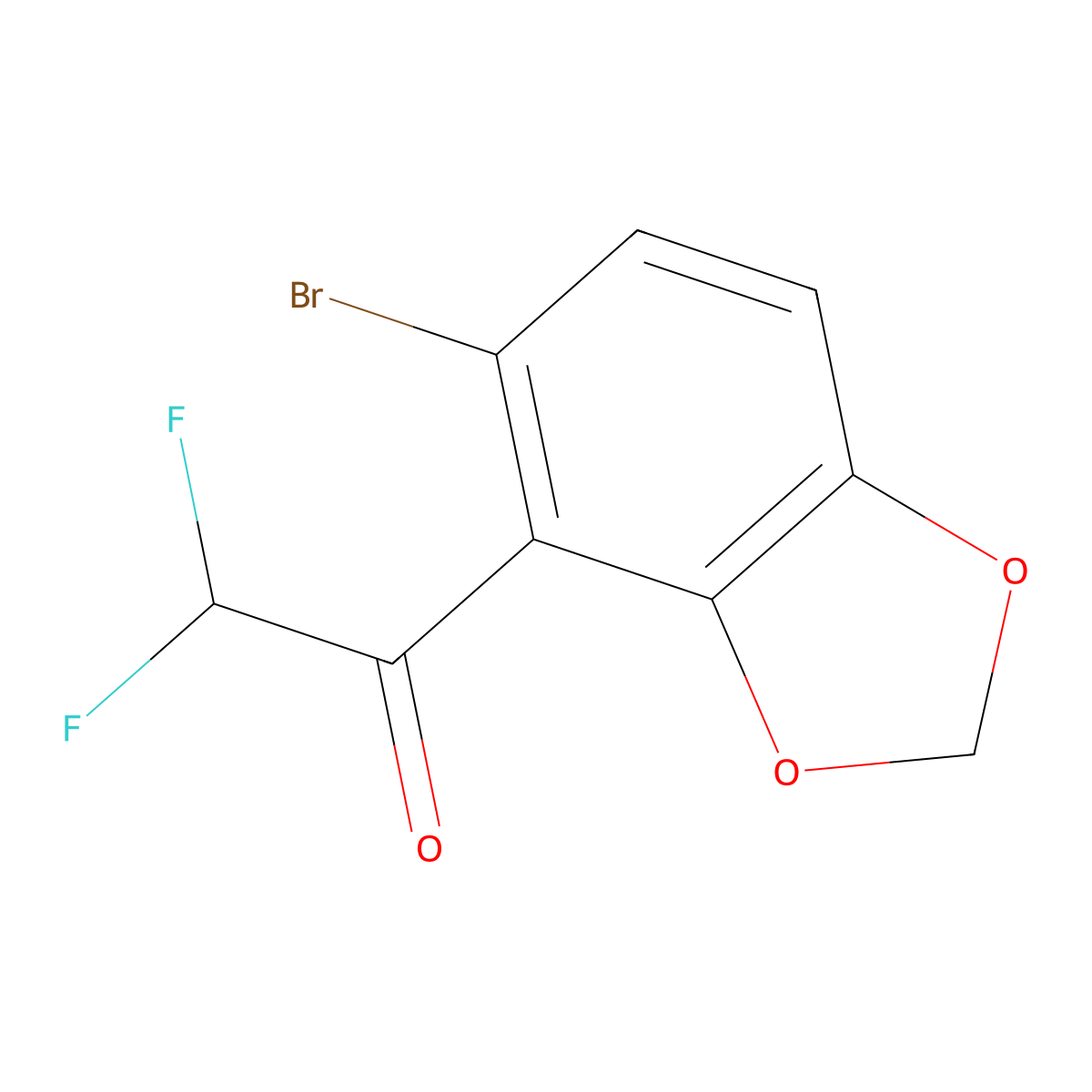 1-(5-BromobenZo[d][1,3]dioxol-4-yl)-2,2-difluoroethanone molecular structure, CAS 2092643-53-1