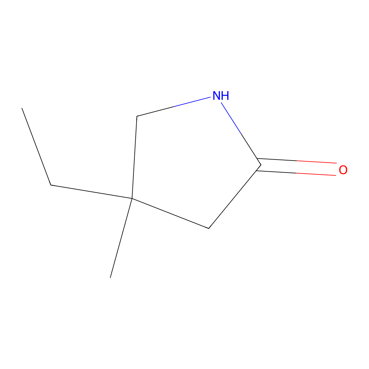 4-Ethyl-4-methylpyrrolidin-2-one molecular structure, CAS 209265-55-4