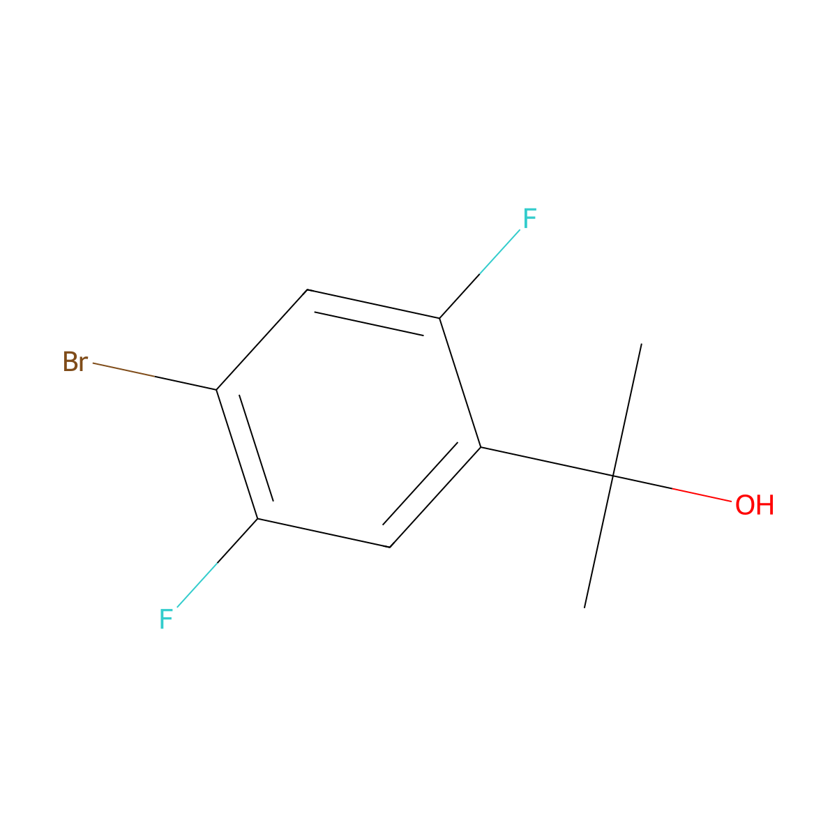 4-Bromo-2,5-difluoro-alpha,alpha-dimethylbenZenemethanol molecular structure, CAS 2092663-82-4