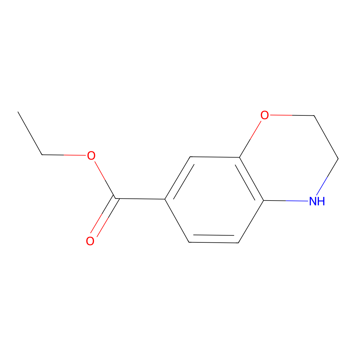 ethyl 3,4-dihydro-2H-1,4-benzoxazine-7-carboxylate molecular structure, CAS 2092665-64-8