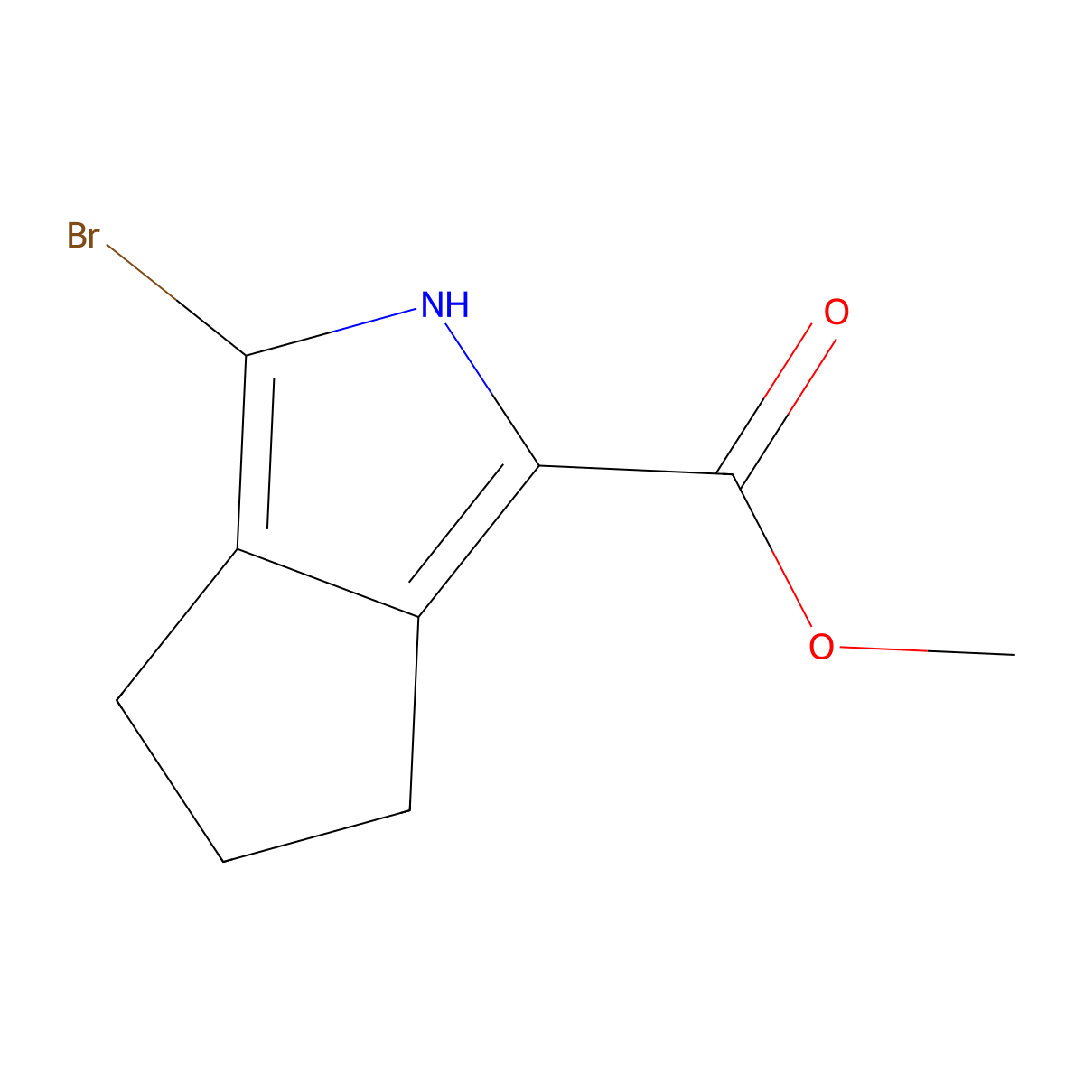 methyl 3-bromo-2H,4H,5H,6H-cyclopenta[c]pyrrole-1-carboxylate molecular structure, CAS 2092666-44-7