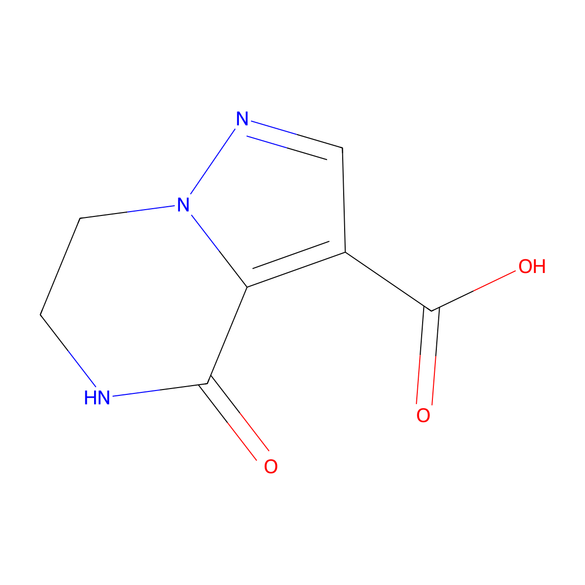 4-oxo-4H,5H,6H,7H-pyrazolo[1,5-a]pyrazine-3-carboxylic acid molecular structure, CAS 2092666-90-3
