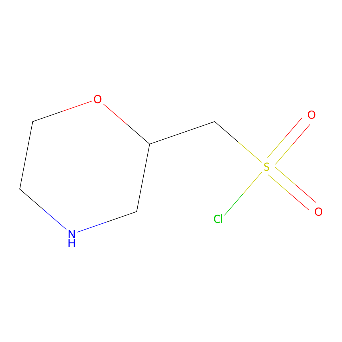 (Morpholin-2-yl)methanesulfonyl chloride molecular structure, CAS 2092668-22-7