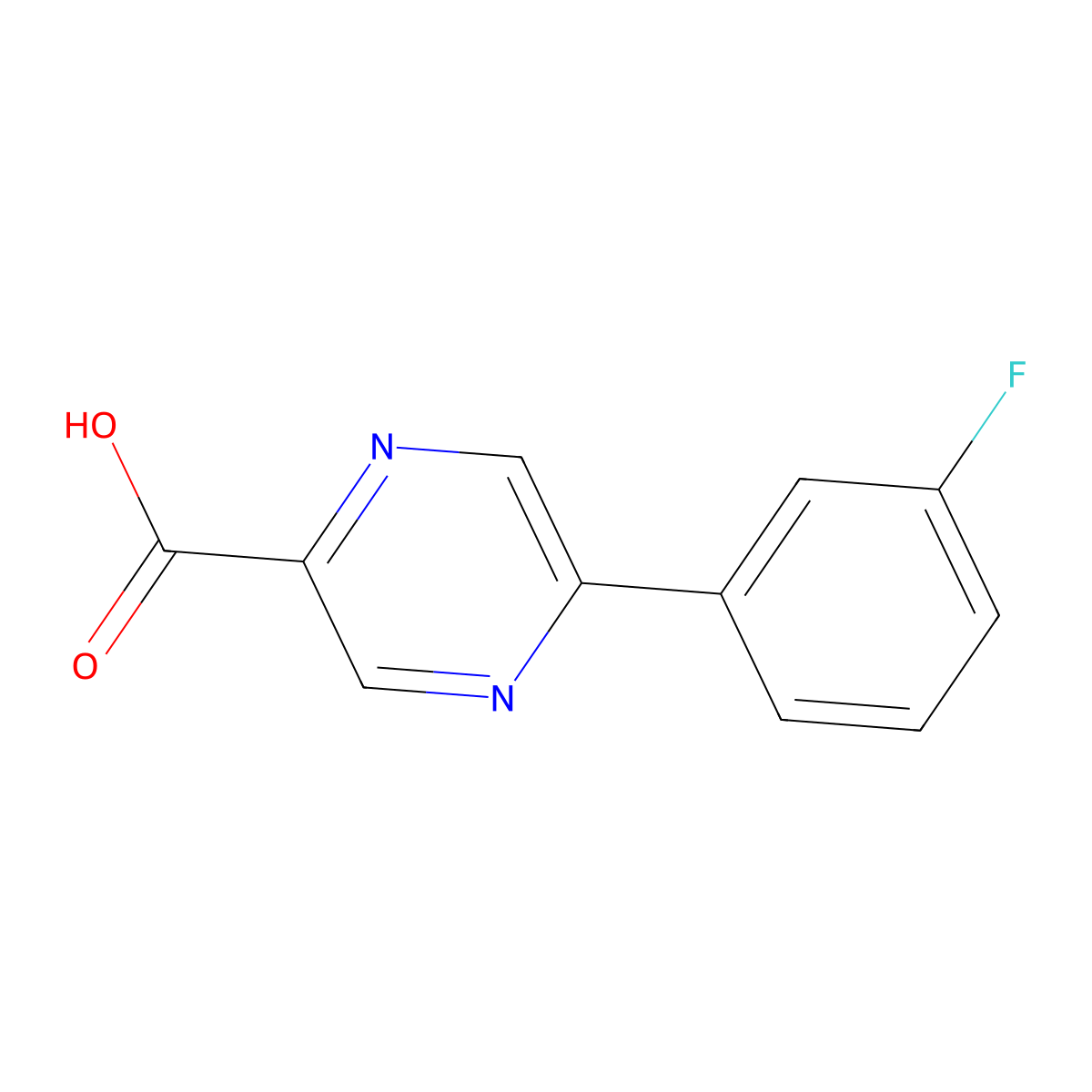 5-(3-Fluorophenyl)pyrazine-2-carboxylic acid molecular structure, CAS 2092669-27-5