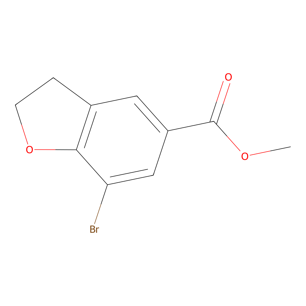 Methyl 7-bromo-2,3-dihydrobenzofuran-5-carboxylate molecular structure, CAS 2092670-06-7