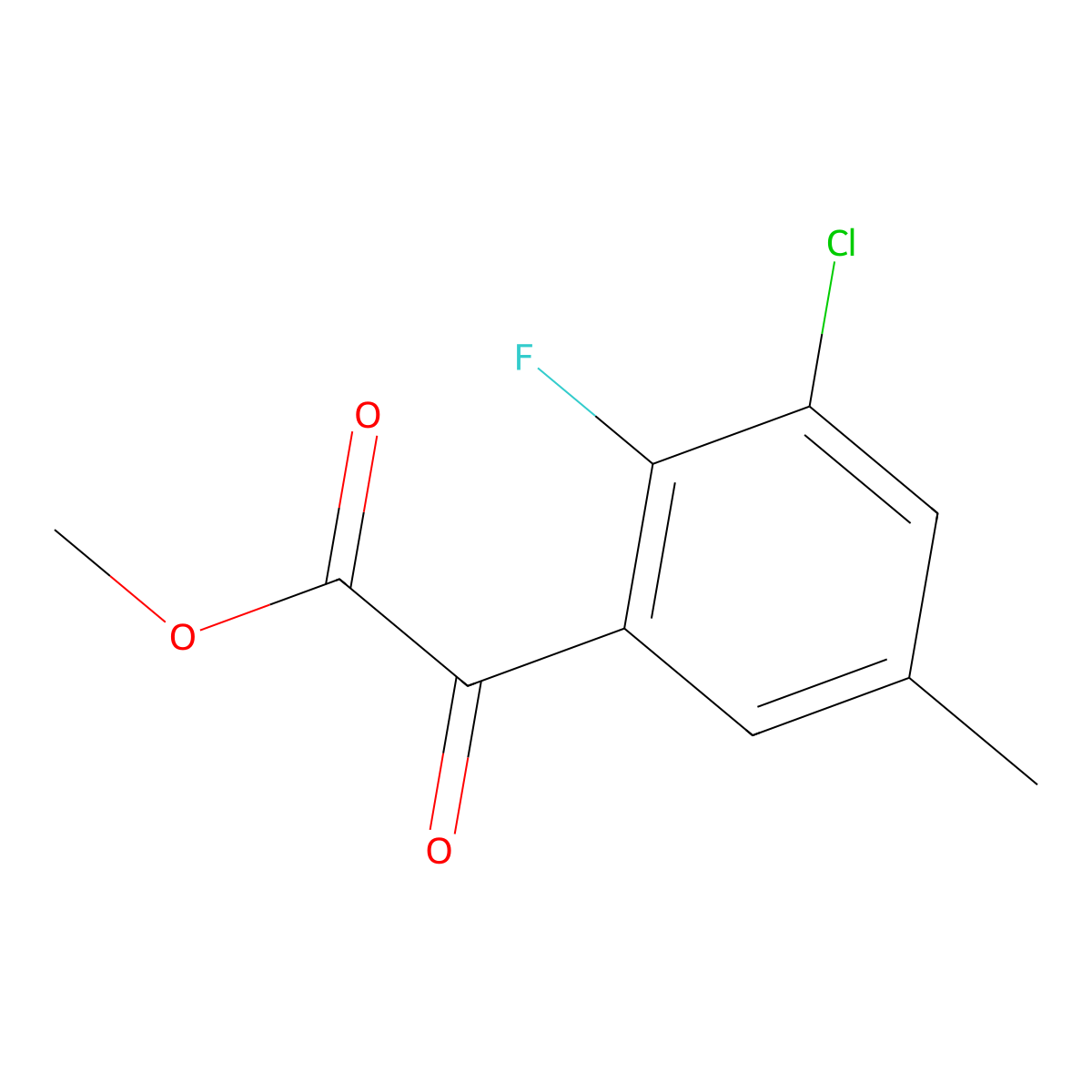 Methyl 3-chloro-2-fluoro-5-methyl-alpha-oxobenZeneacetate molecular structure, CAS 2092671-28-6