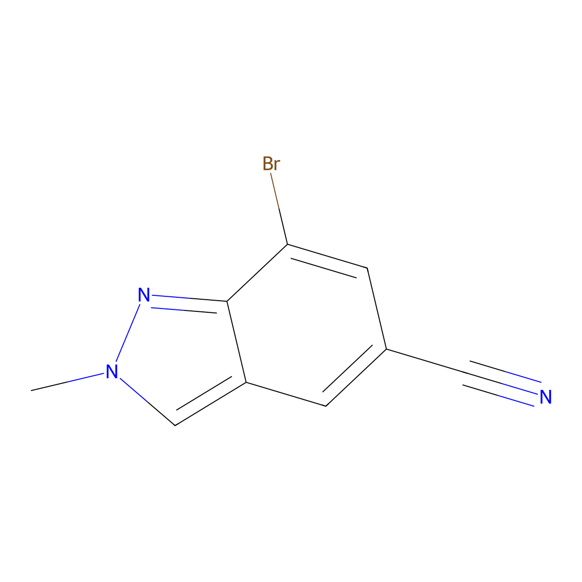 7-Bromo-2-methylindazole-5-carbonitrile molecular structure, CAS 2092677-13-7