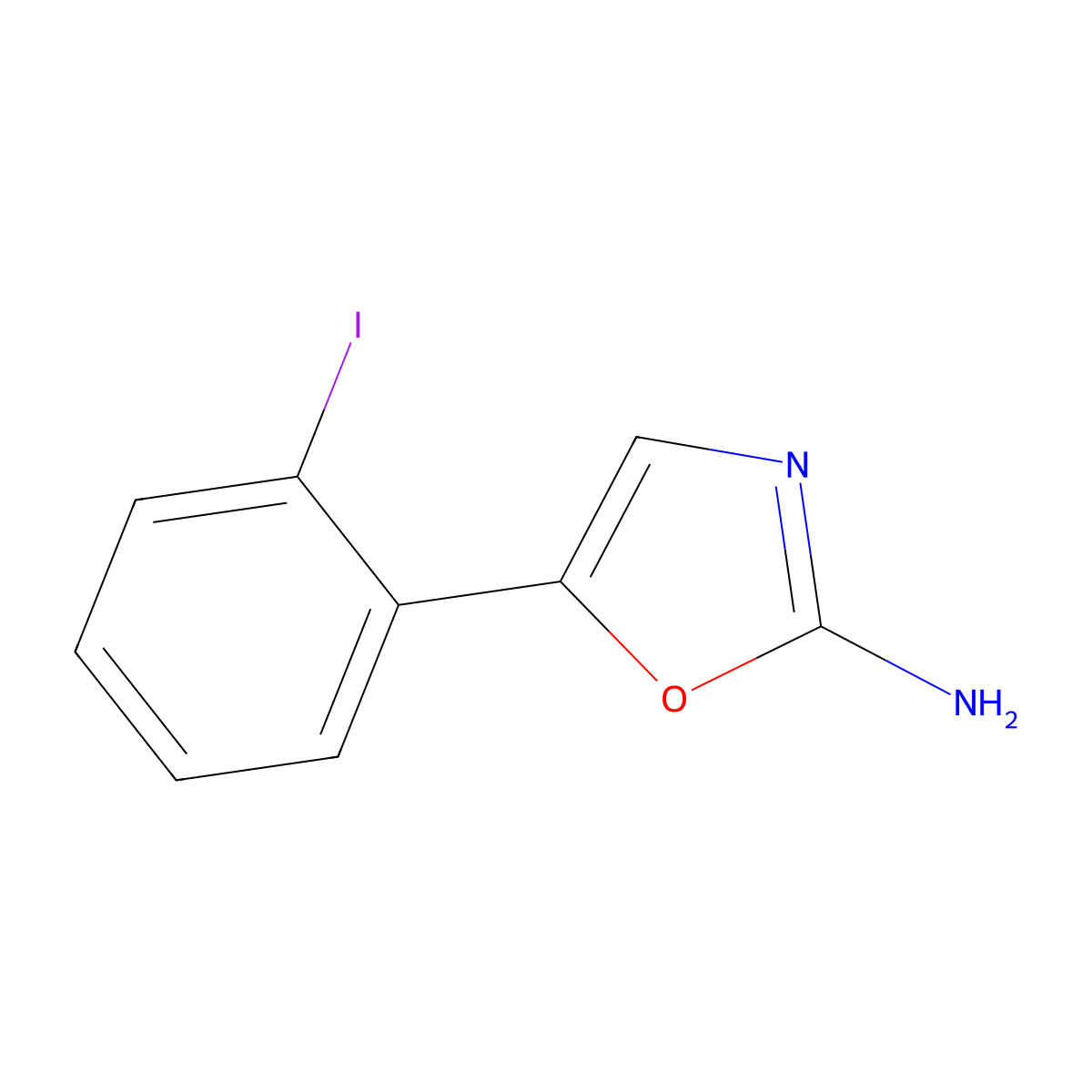 5-(2-Iodophenyl)oxazol-2-amine molecular structure, CAS 2092677-75-1