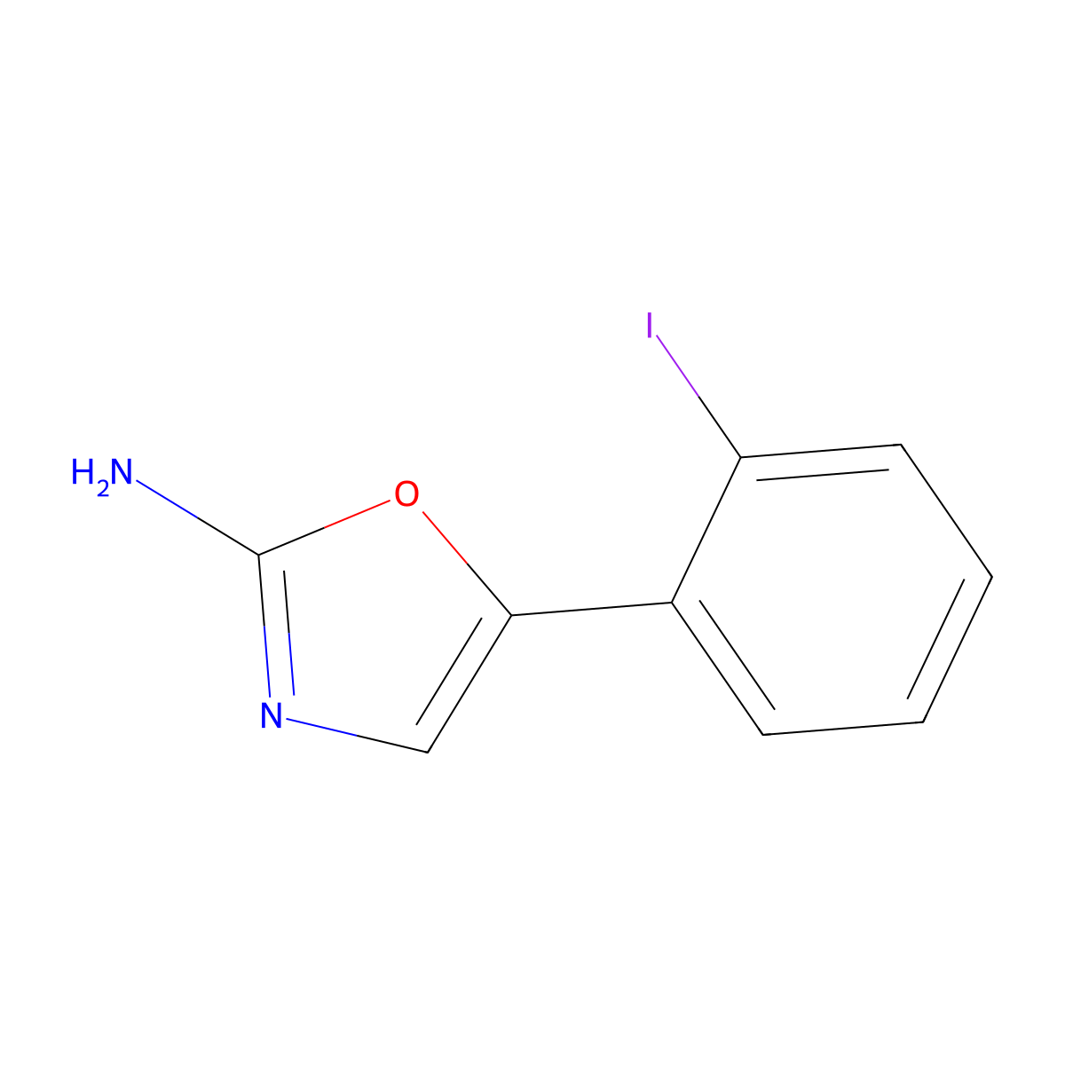 5-(2-Iodophenyl)oxazol-2-amine molecular structure, CAS 2092677-75-1