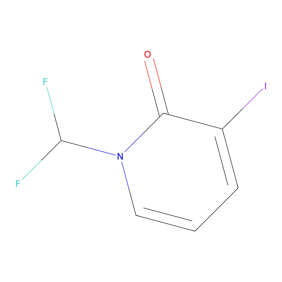 1-(Difluoromethyl)-3-iodopyridin-2(1H)-one molecular structure, CAS 2092680-07-2