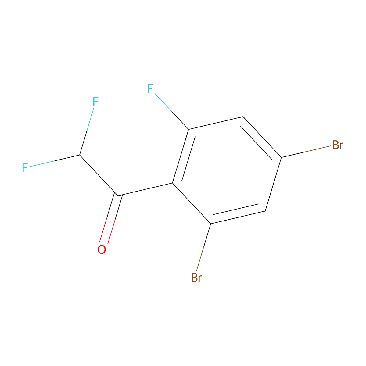 1-(2,4-Dibromo-6-fluorophenyl)-2,2-difluoroethanone molecular structure, CAS 2092680-89-0