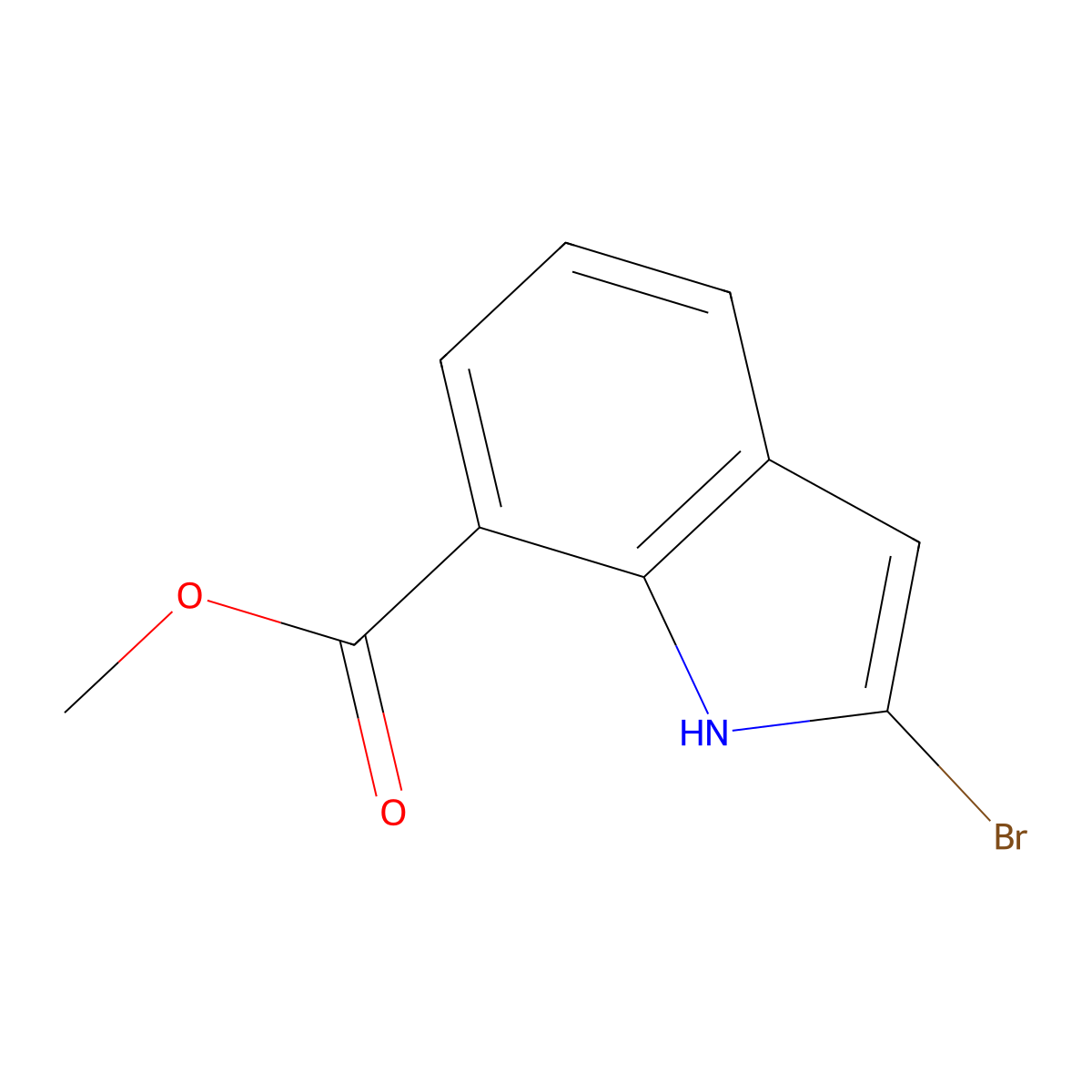 Methyl 2-bromo-1H-indole-7-carboxylate molecular structure, CAS 2092680-93-6