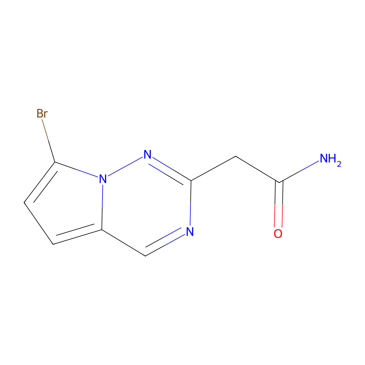 2-{7-Bromopyrrolo[2,1-f][1,2,4]triazin-2-yl}acetamide molecular structure, CAS 2092681-35-9