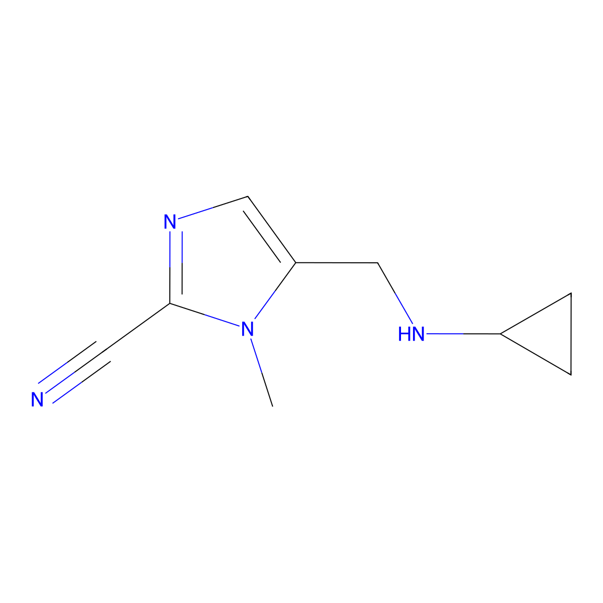 5-[(Cyclopropylamino)methyl]-1-methyl-1H-imidazole-2-carbonitrile molecular structure, CAS 2092683-05-9