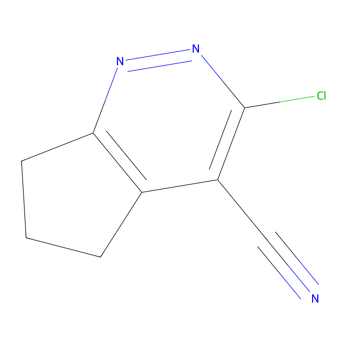 3-chloro-5H,6H,7H-cyclopenta(c)pyridazine-4-carbonitrile molecular structure, CAS 2092684-28-9