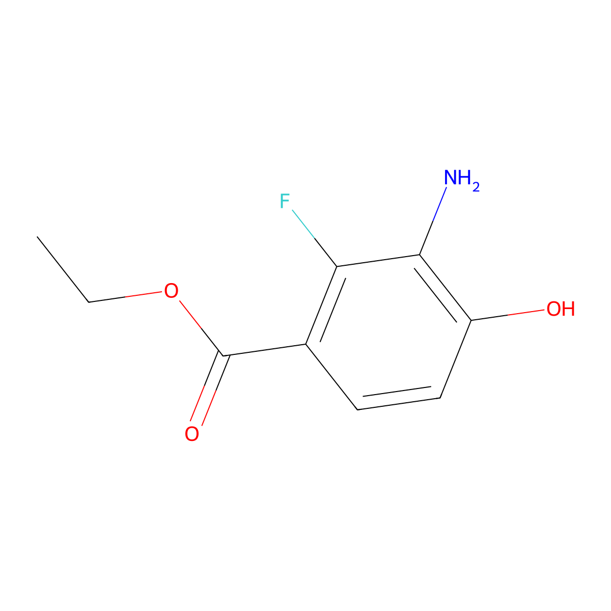 Ethyl 3-amino-2-fluoro-4-hydroxybenzoate molecular structure, CAS 2092685-86-2