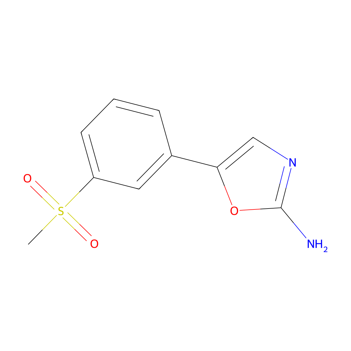 5-(3-(Methylsulfonyl)phenyl)oxazol-2-amine molecular structure, CAS 2092686-13-8